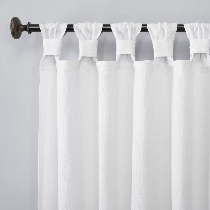 Archaeo - 54870 Washed 100% Cotton Twist Tab Curtain, 52" x 63" Panel, White - Image 2